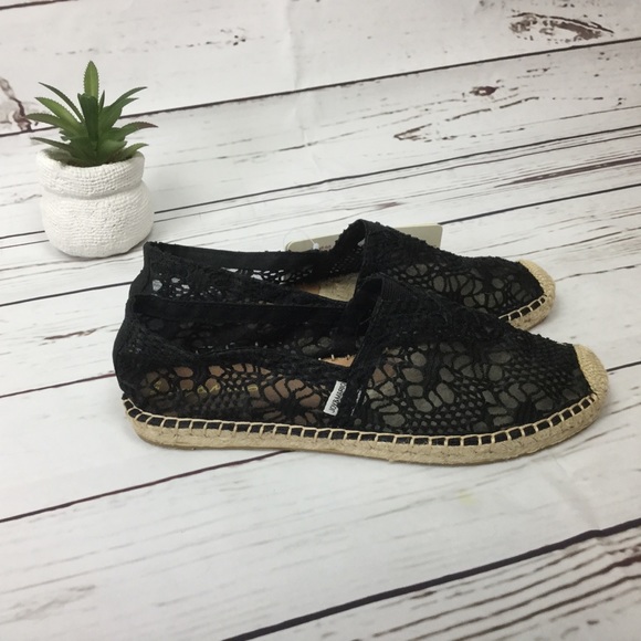 NWB Joy&Mario Black Lace Espadrilles, Size 8.5 - Picture 3 of 6